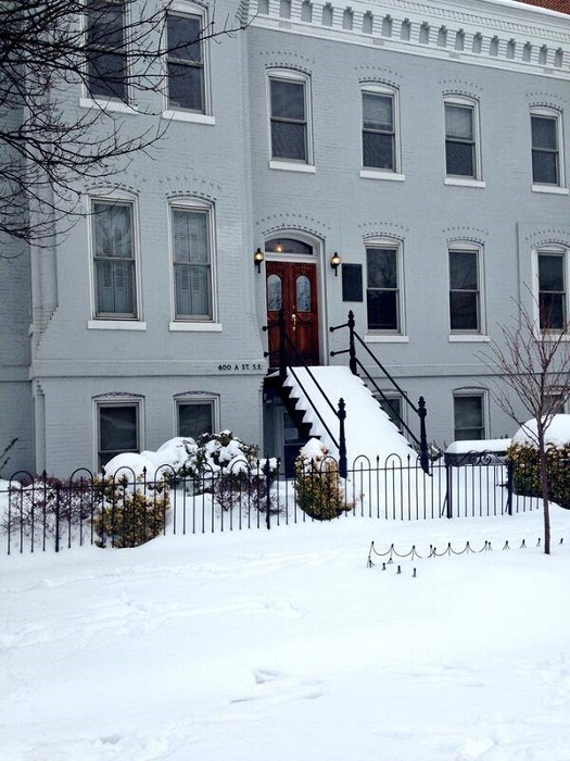 The AHA townhouse after snowfall.