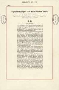 The first page of the Voting Rights Act of 1965.