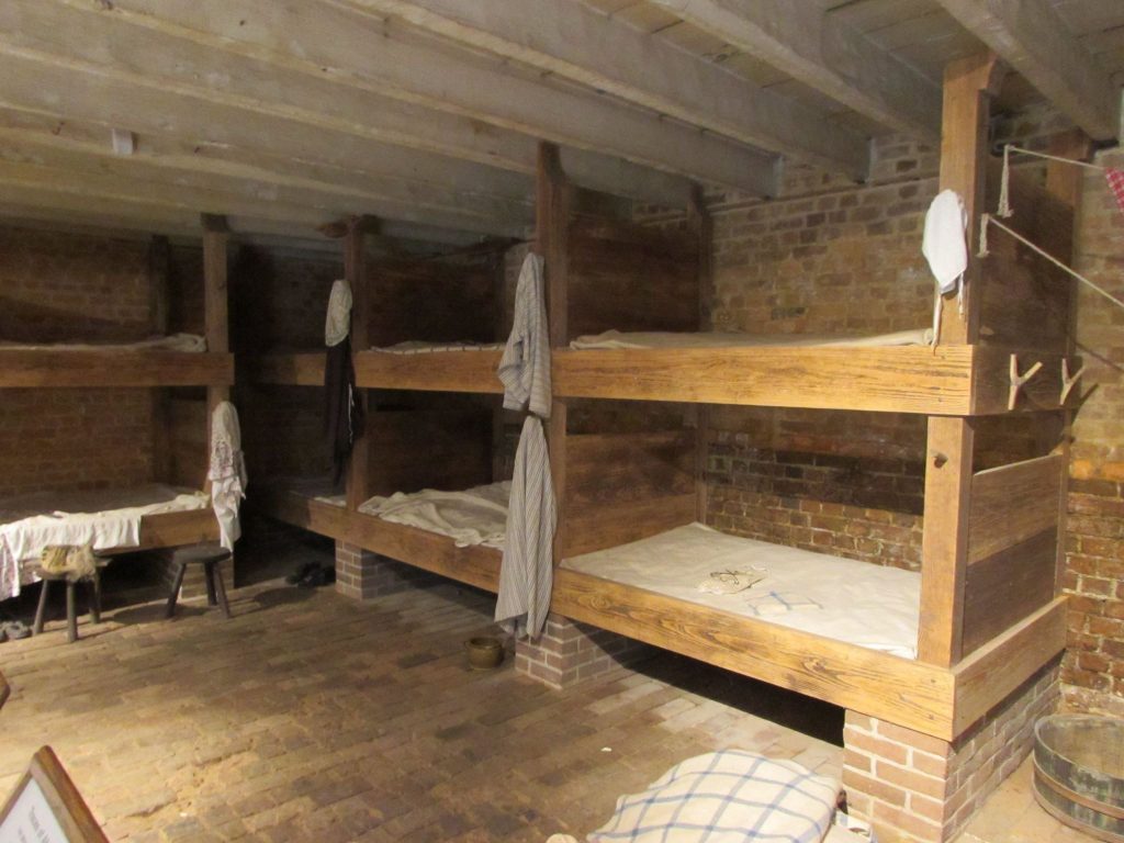 Slave quarters at Mount Vernon; in 1787, Washington replaced the “House for Families” inhabited by slaves working on the plantation with men’s and women’s quarters on either side of the greenhouse on the estate. Kritika Agarwal