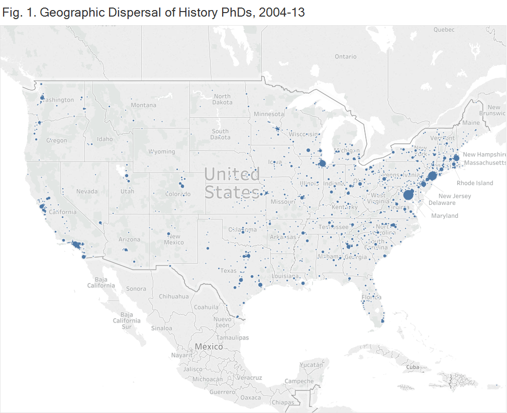 The Geography of History PhDs